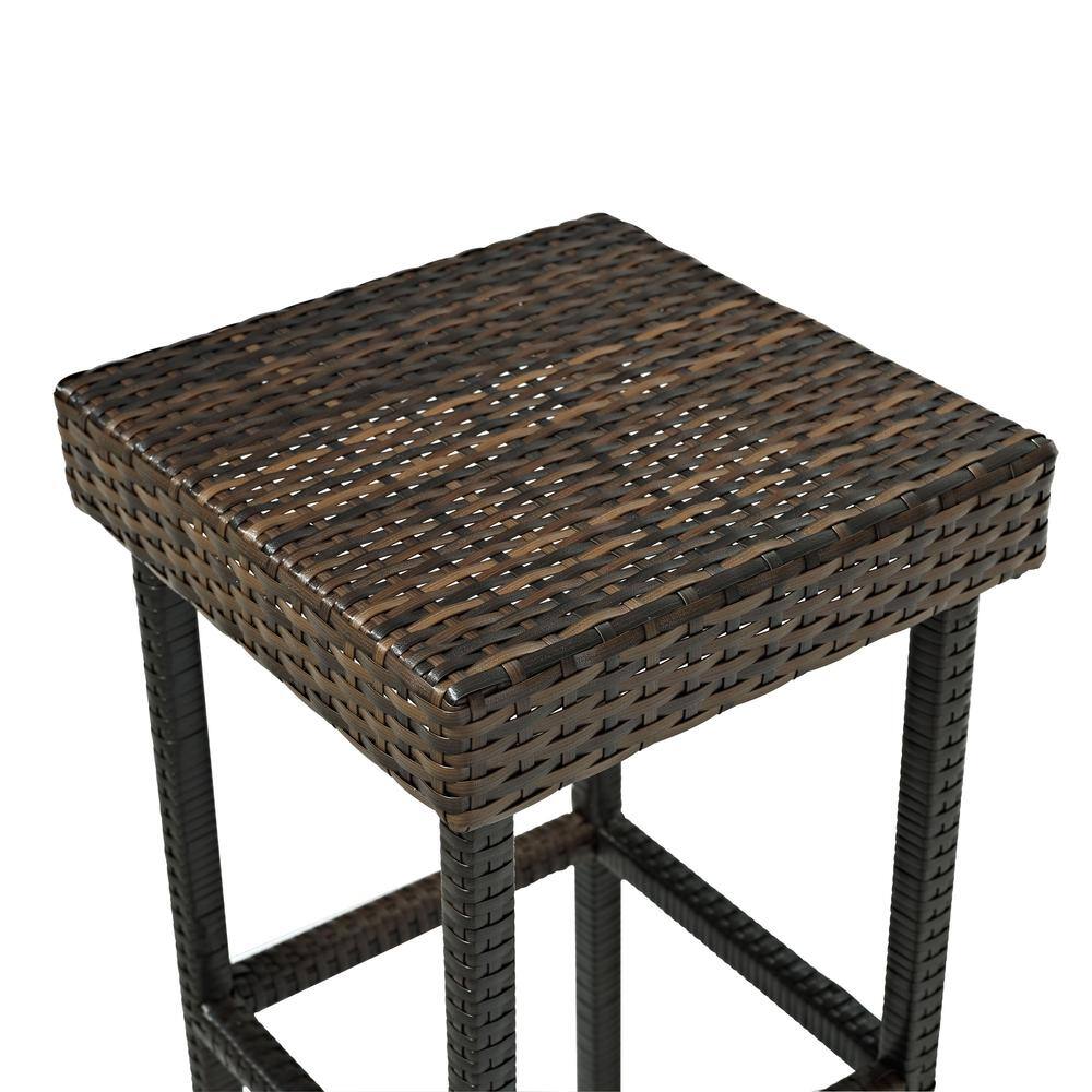 Left. Outdoor Escape - Brown Wicker Bar Stools Set of 2 for Patio - Brown.