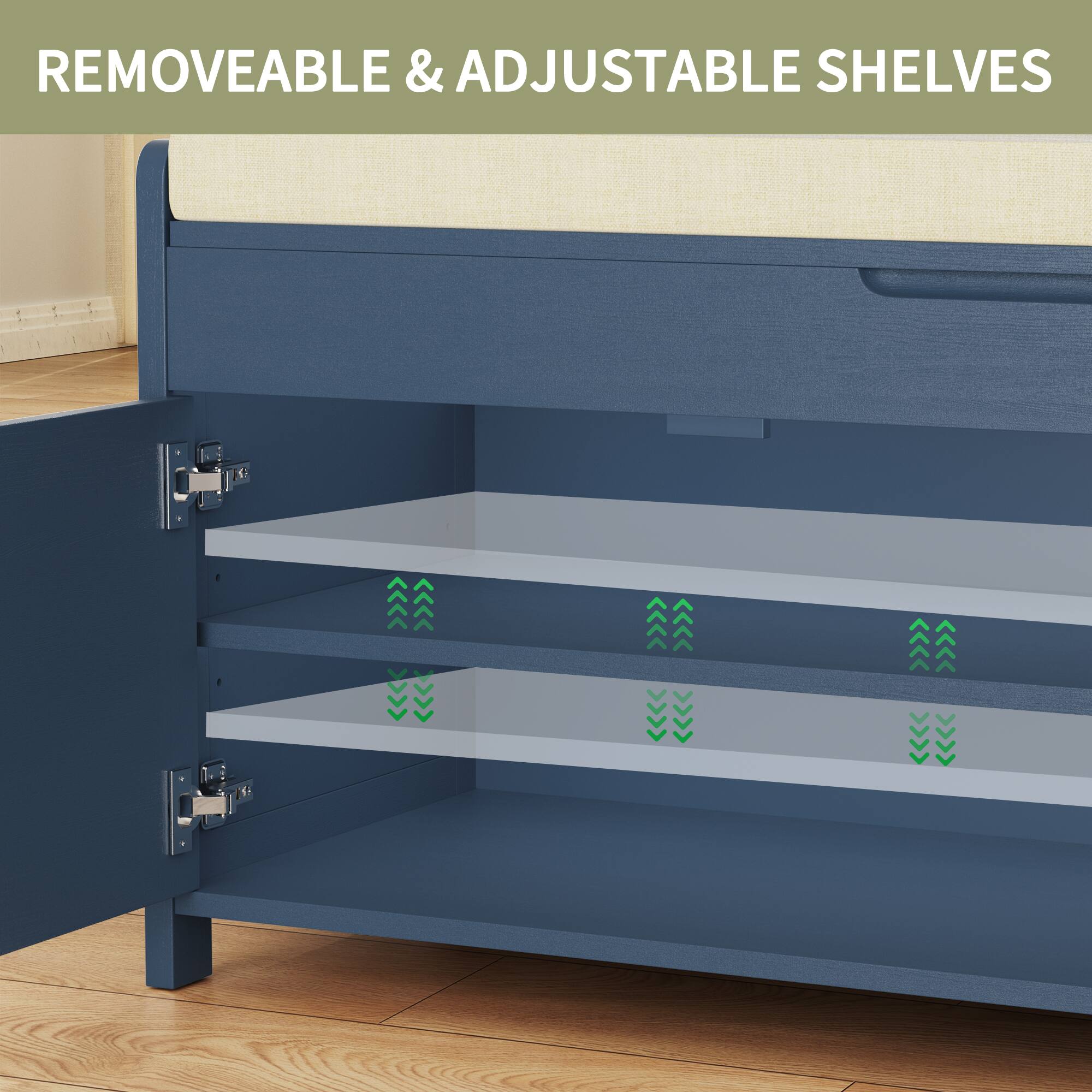 REMOVEABLE & ADJUSTABLE SHELVES