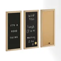 Martha Stewart - Everette Cork/Chalk/Letter Board Set with Accessories - 24x18 - Light Natural Woodgrain - Front_Zoom