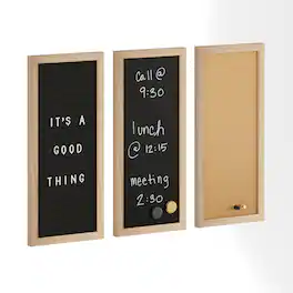 Martha Stewart - Everette Cork/Chalk/Letter Board Set with Accessories - Light Natural Woodgrain