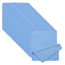 Unique Bargains - Glasses Cleaning Cloth 11.81"x11.81", 24pcs Microfiber Cleaner Cloth for Lens, Eyeglasses, Screens, Phones - Blue