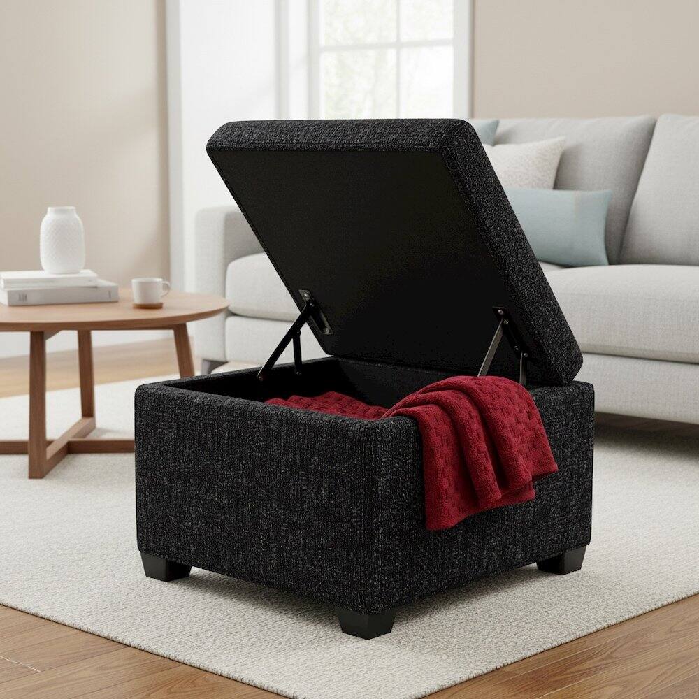 Back. Sanford - Jackson Square Storage Ottoman Matisse Black - Black.