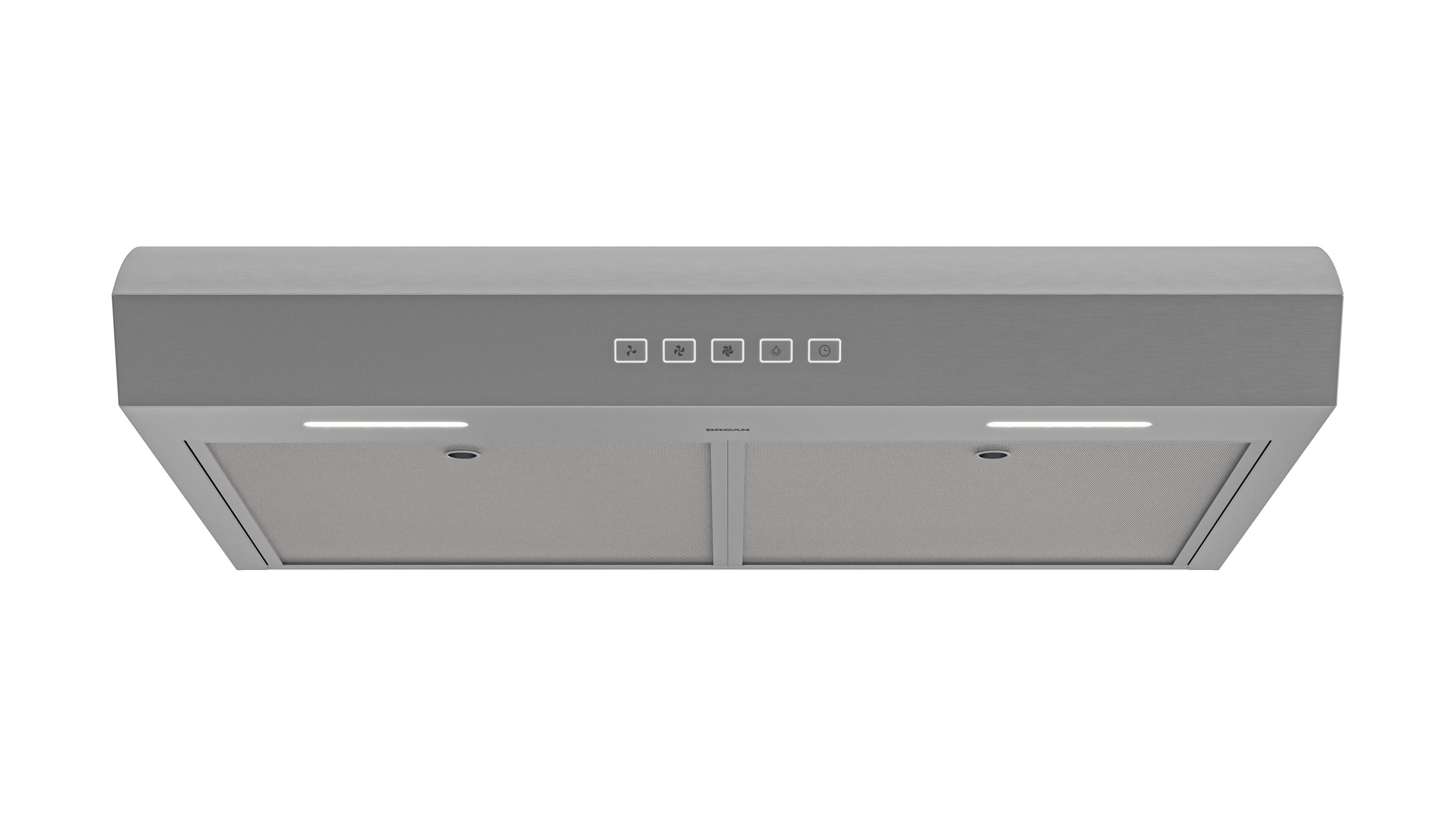 Alt View 3. Broan - Broan-NuTone 30-Inch Under Cabinet Range Hood, ENERGY STAR, 350 Max Blower CFM, Stailess Steel - Stainless Steel.