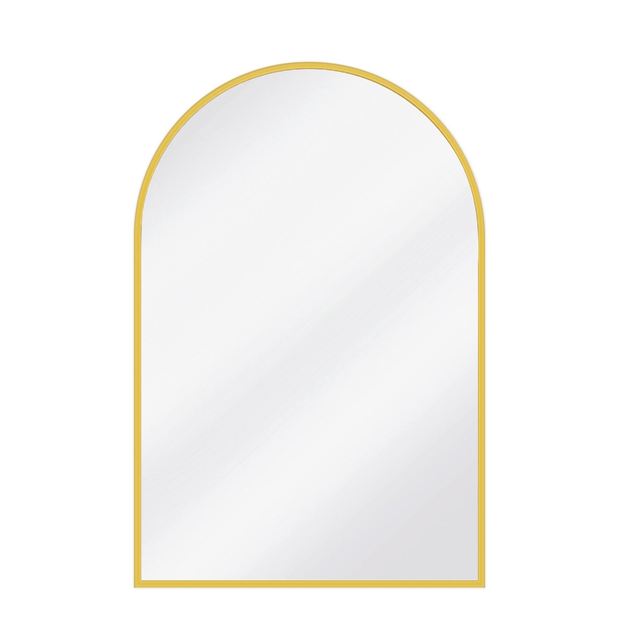 Alt View 4. Easly - Gold 24 in. W x 36 in. H Arched Aluminum Alloy Frame Vanity Wall Mirror - Gold.