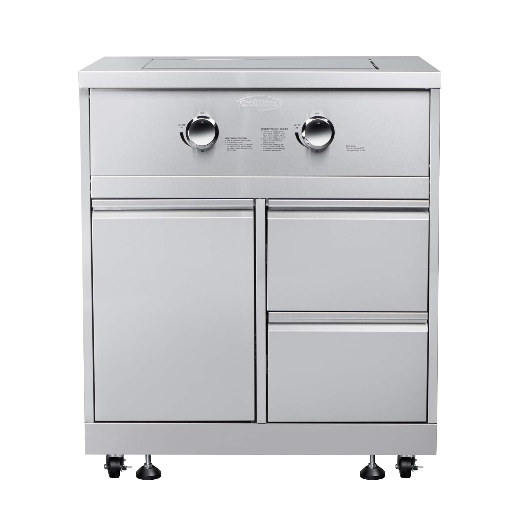 Front. Koolmore - 32 in. Outdoor Kitchen Liquid Propane Side Burner with Bottom Cabinet in Stainless-Steel (KM-OKS-SBC) - Stainless Steel.