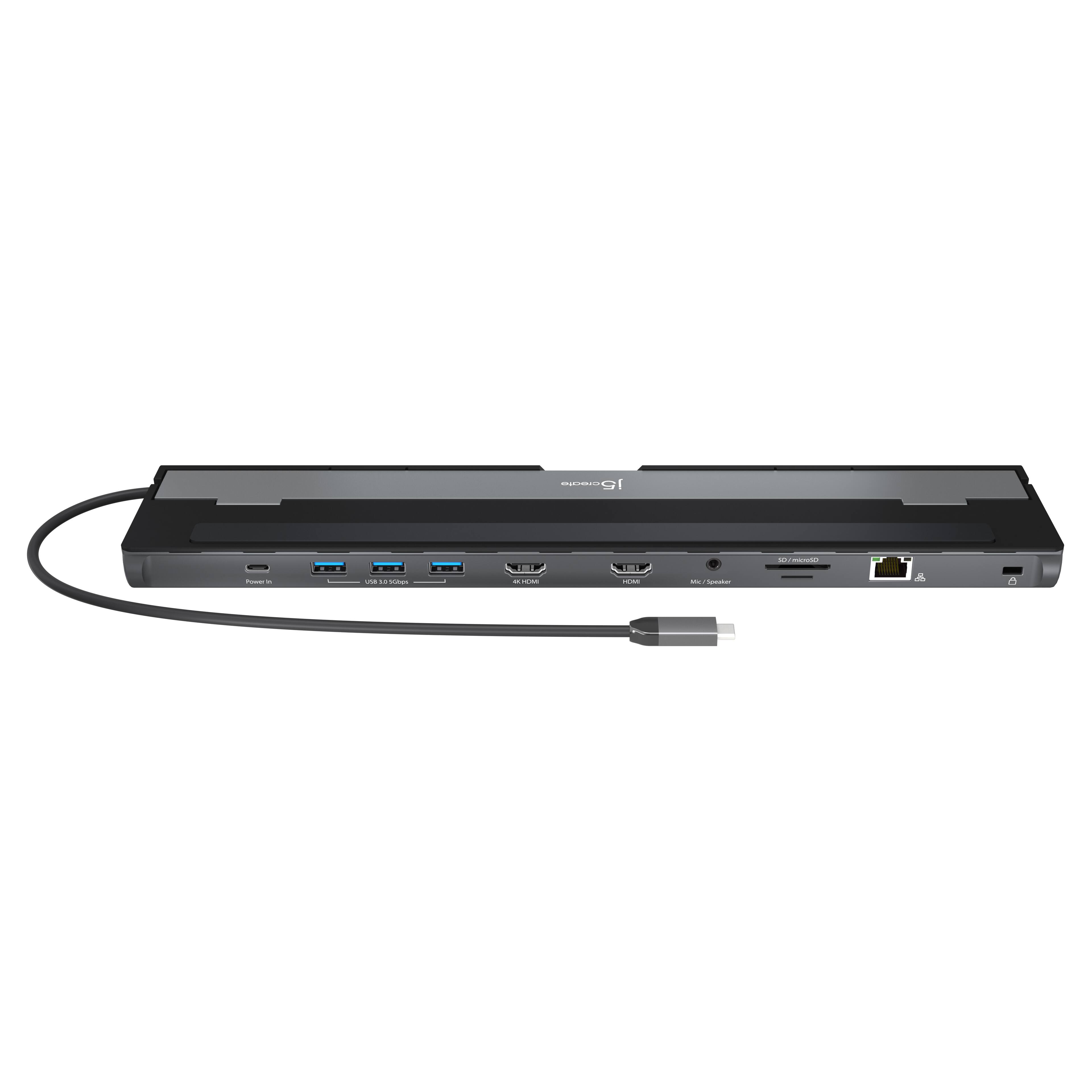 Alt View 12. j5create - USB-C Dual HDMI Docking Station - Black.