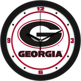 MpDirect - Georgia Bulldogs 11.5'' Suntime Premium Glass Face Traditional Logo Wall Clock - Multicolor