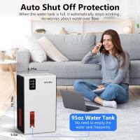 Auto Shut Off Protection  
When the water tank is full, it automatically stops working, no worries about water overflow.

95oz Water Tank  
No need to empty the water tank frequently.