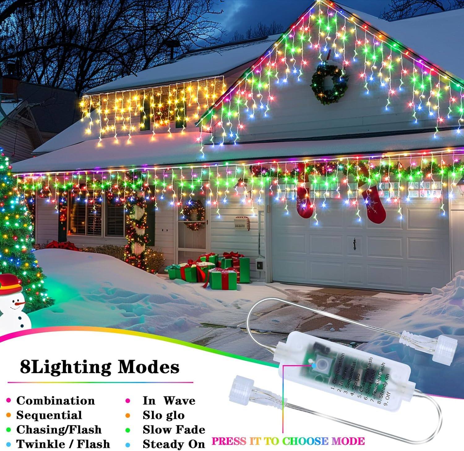 8 Lighting Modes

- Combination
- Sequential
- Chasing/Flash
- Twinkle / Flash
- In Wave
- Slo glo
- Slow Fade
- Steady On

PRESS IT TO CHOOSE MODE