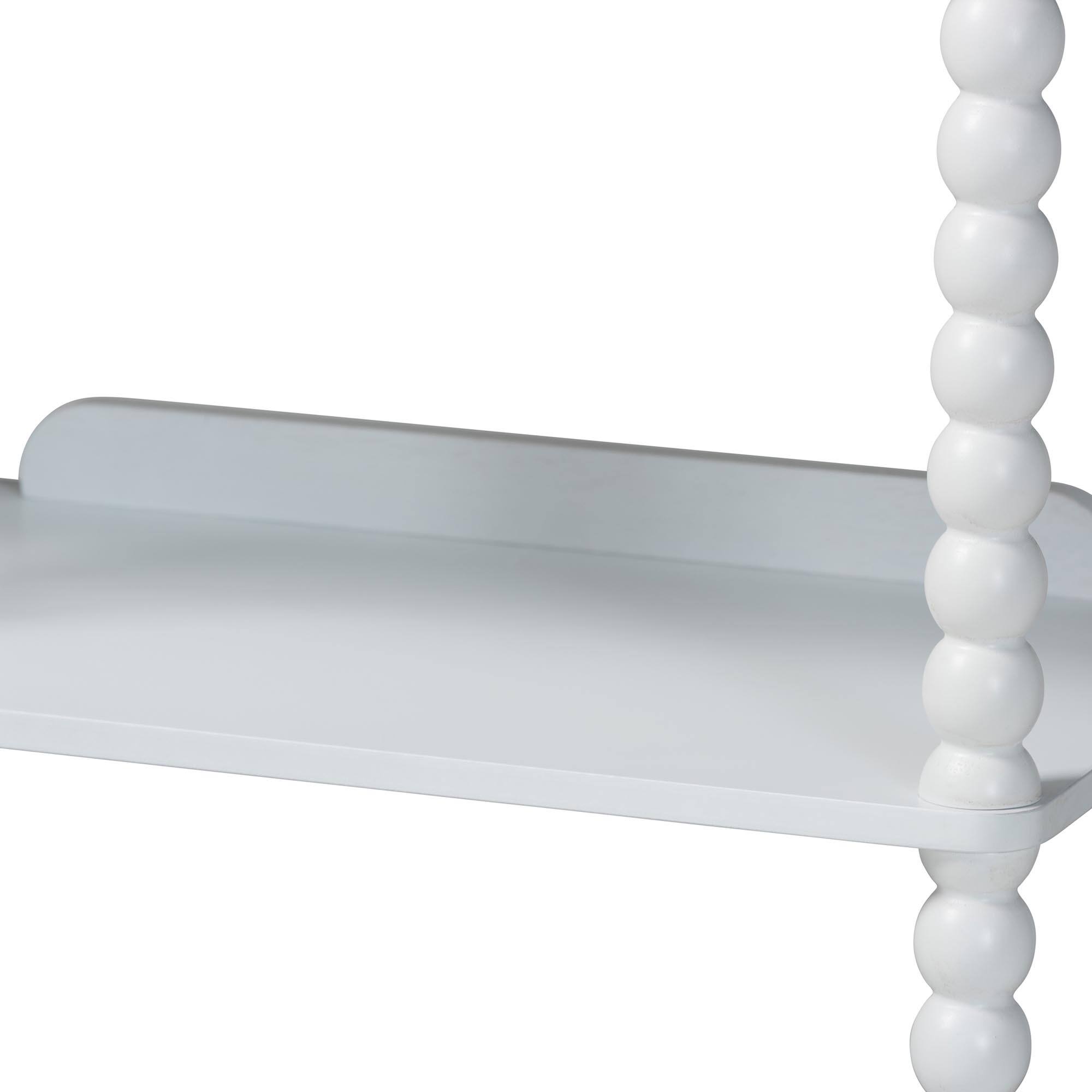 Alt View 1. Baxton Studio - Lucera Bobbin 5-Tier Display Shelf - White.