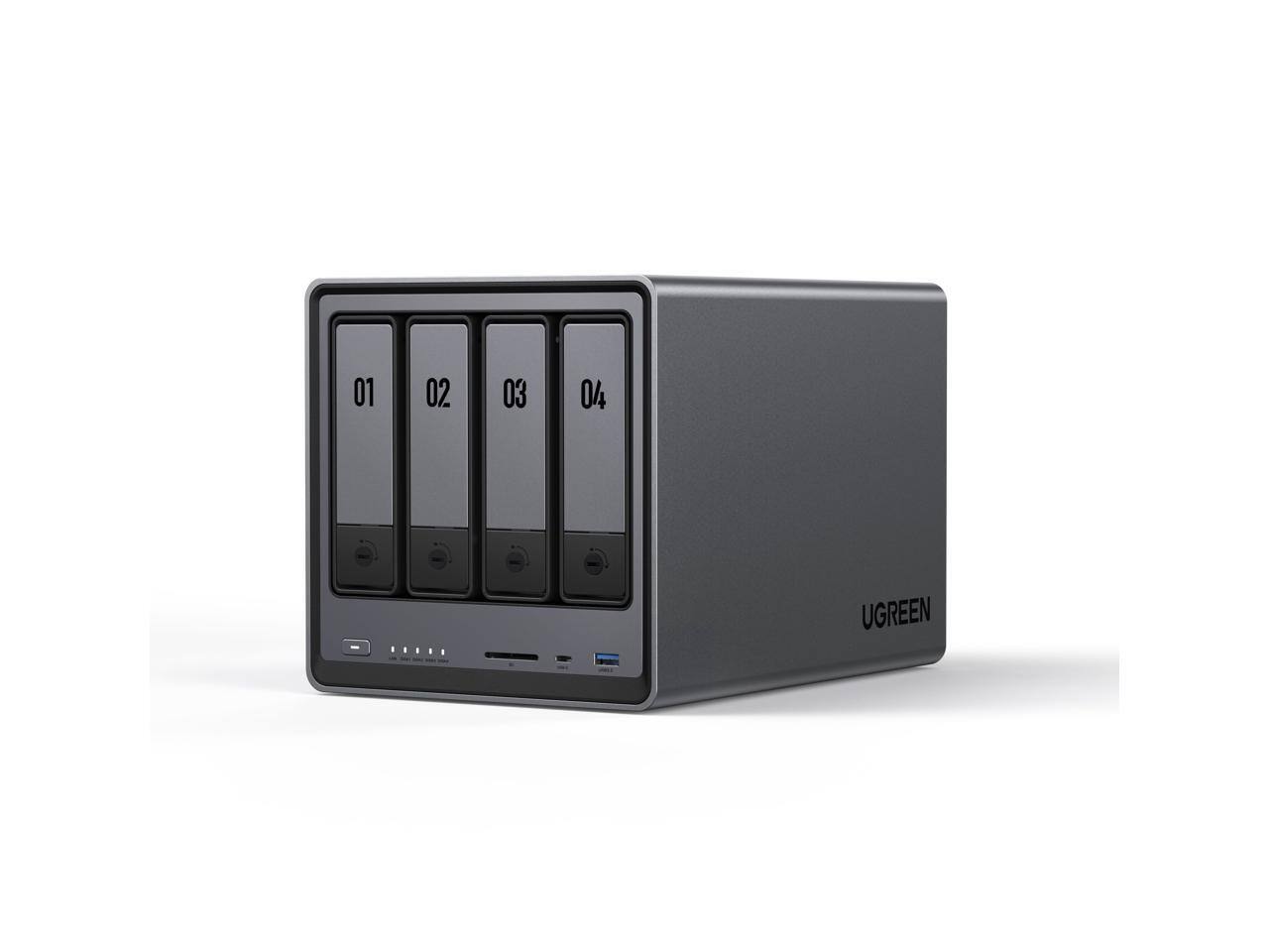 Alt View 4. ENIAC - UGREEN NASync DXP4800 4-Bay NAS, Intel N100, 8GB DDR5, 2x M.2, 2.5GbE, 4x WD Red 4TB.
