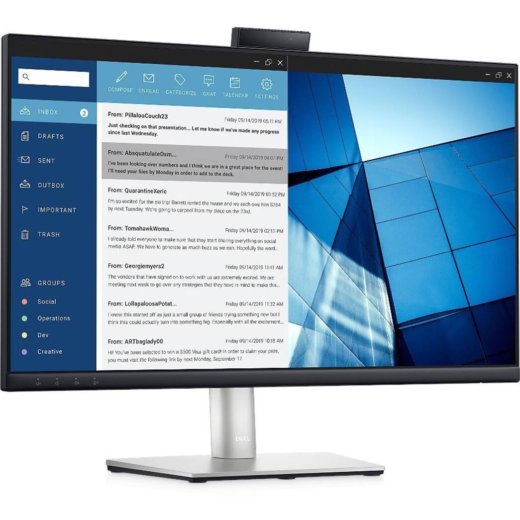 Alt View 23. Dell - 23.8" WLED Video Conferencing Monitor (DisplayPort, USB, HDMI) - Black, Silver.
