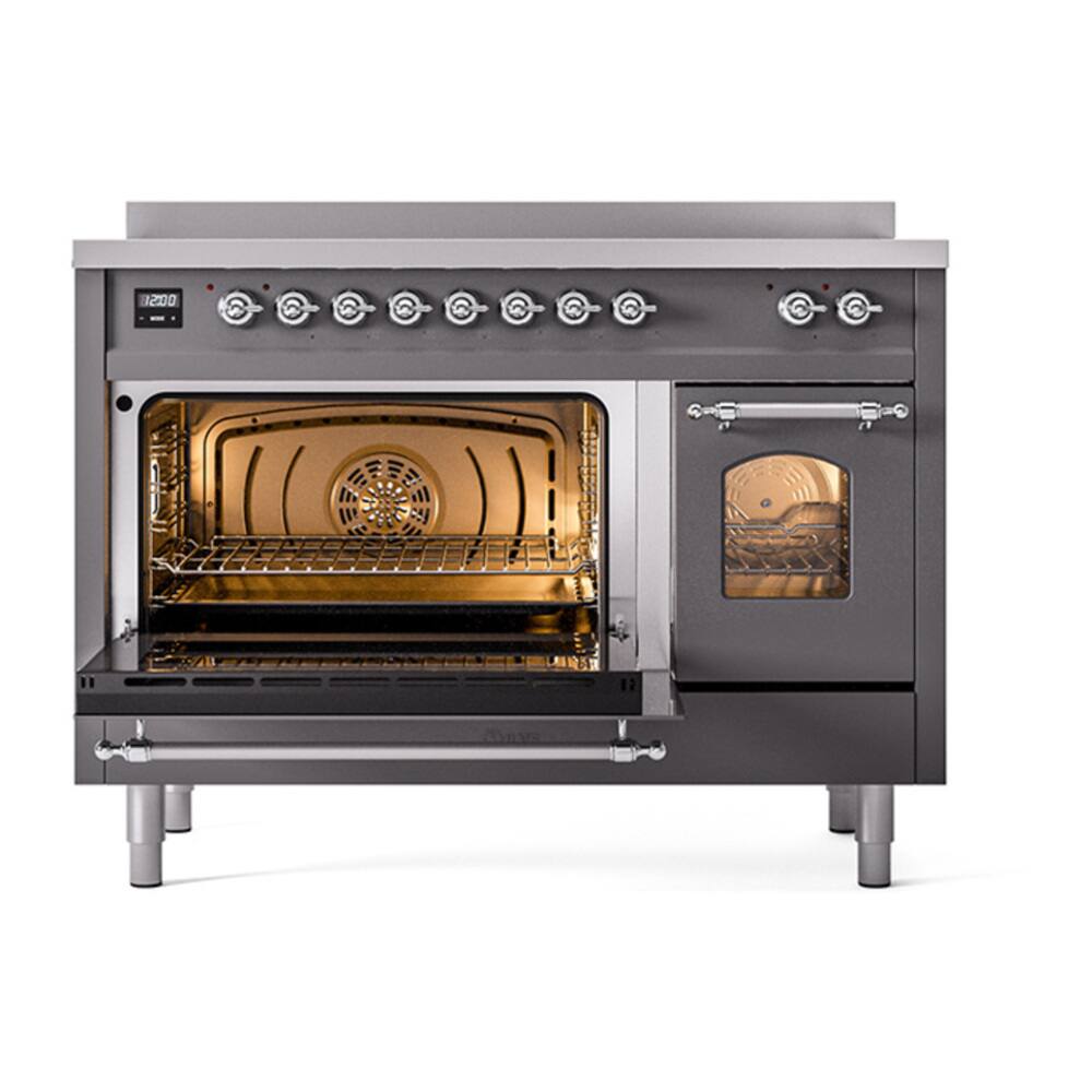Alt View 2. ILVE - ILVE Nostalgie II 48 inch Induction Range with 6 Induction Elements (Graphite Matte) - Graphite Matte.