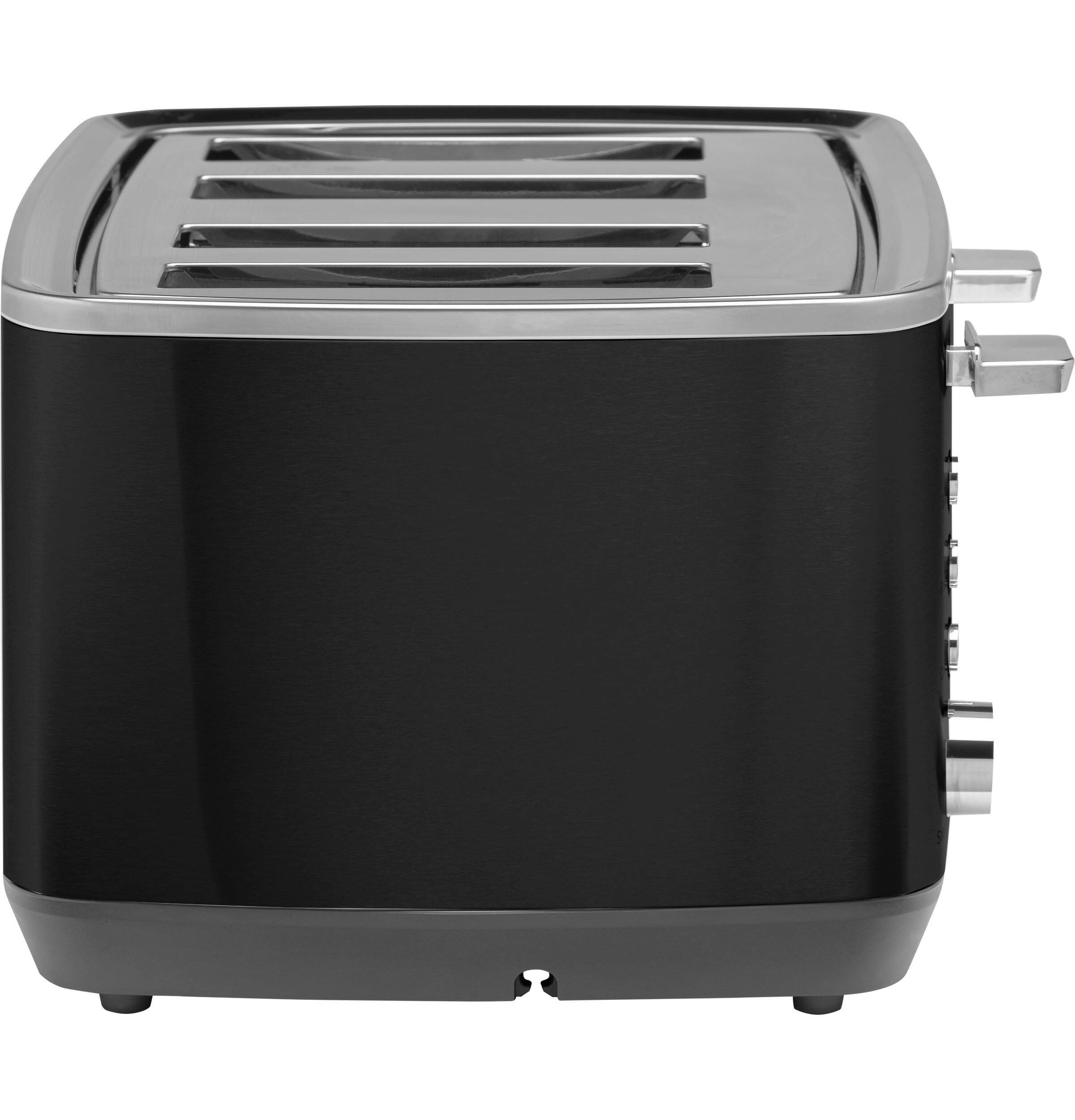 Alt View 12. GE - 4-Slice Toaster with 7 Shade Settings and Extra Wide Slots - Onyx Black.