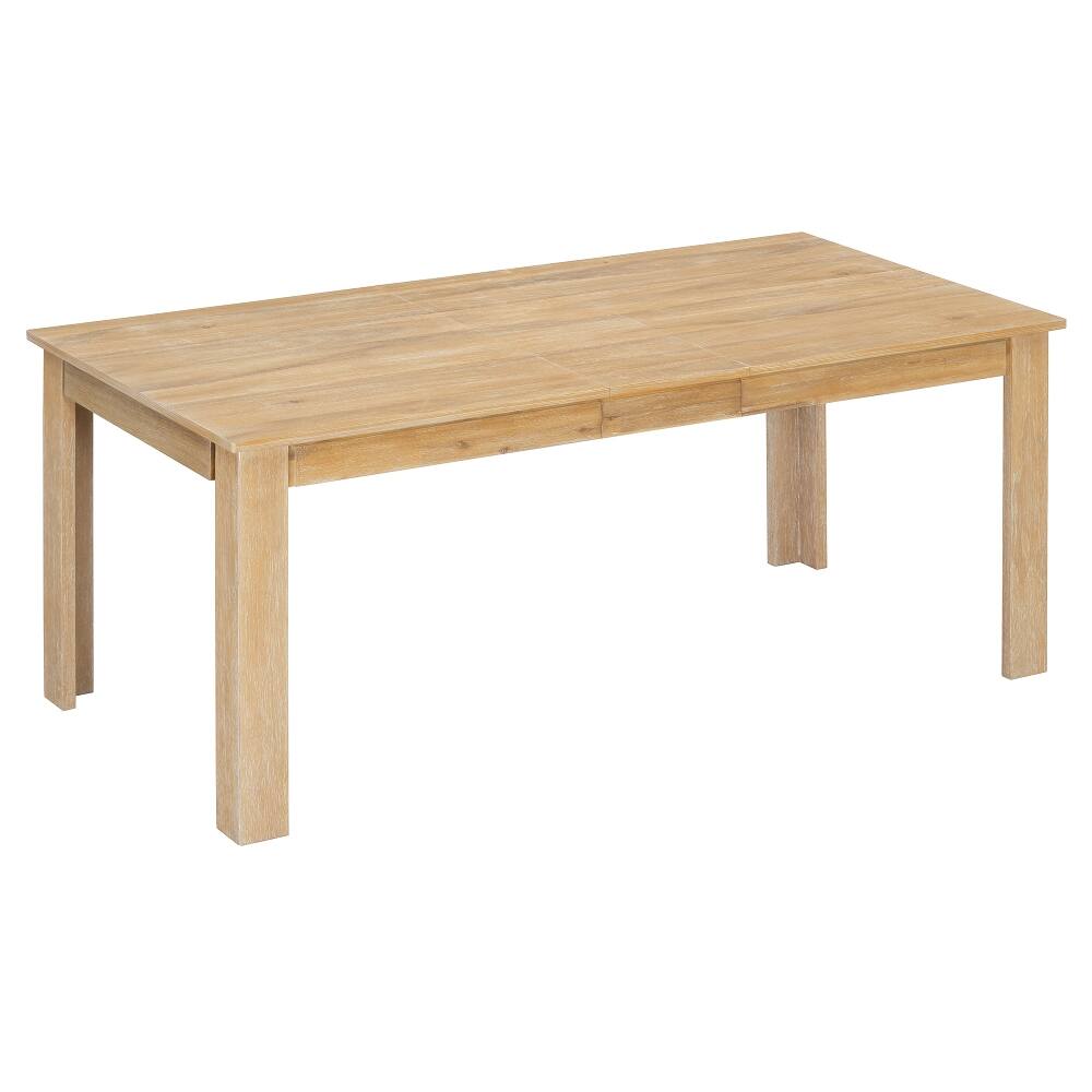 Alt View 10. Loheer - Loheer 7-Piece Farmhouse Dining Table Set Extendable Wooden Dining Set with Leaf 6 Upholstered Chairs Natural Wood Wash - Natural Wood Wash.