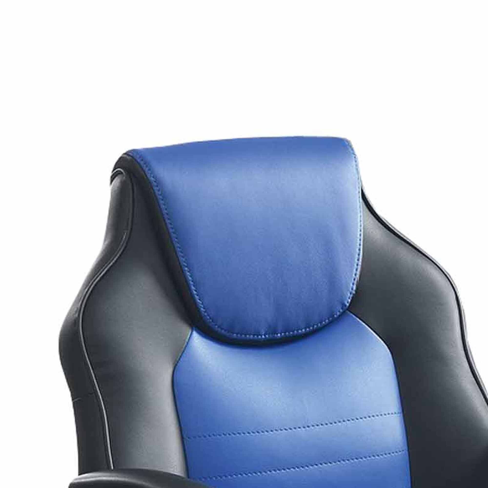 Alt View 1. Manhattan Lane - Rue 27 Inch Ergonomic Office Chair, Faux Leather Swivel Seat - Black, Blue.