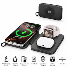 Wednesday 80% 11 10:31 December
80% Charged
15W 15W Charging Magnetic Charge 3 Devices Travel Ready Speed Charging at Once
Apple Watch Charging
AirPods Charging
Ultra Thin