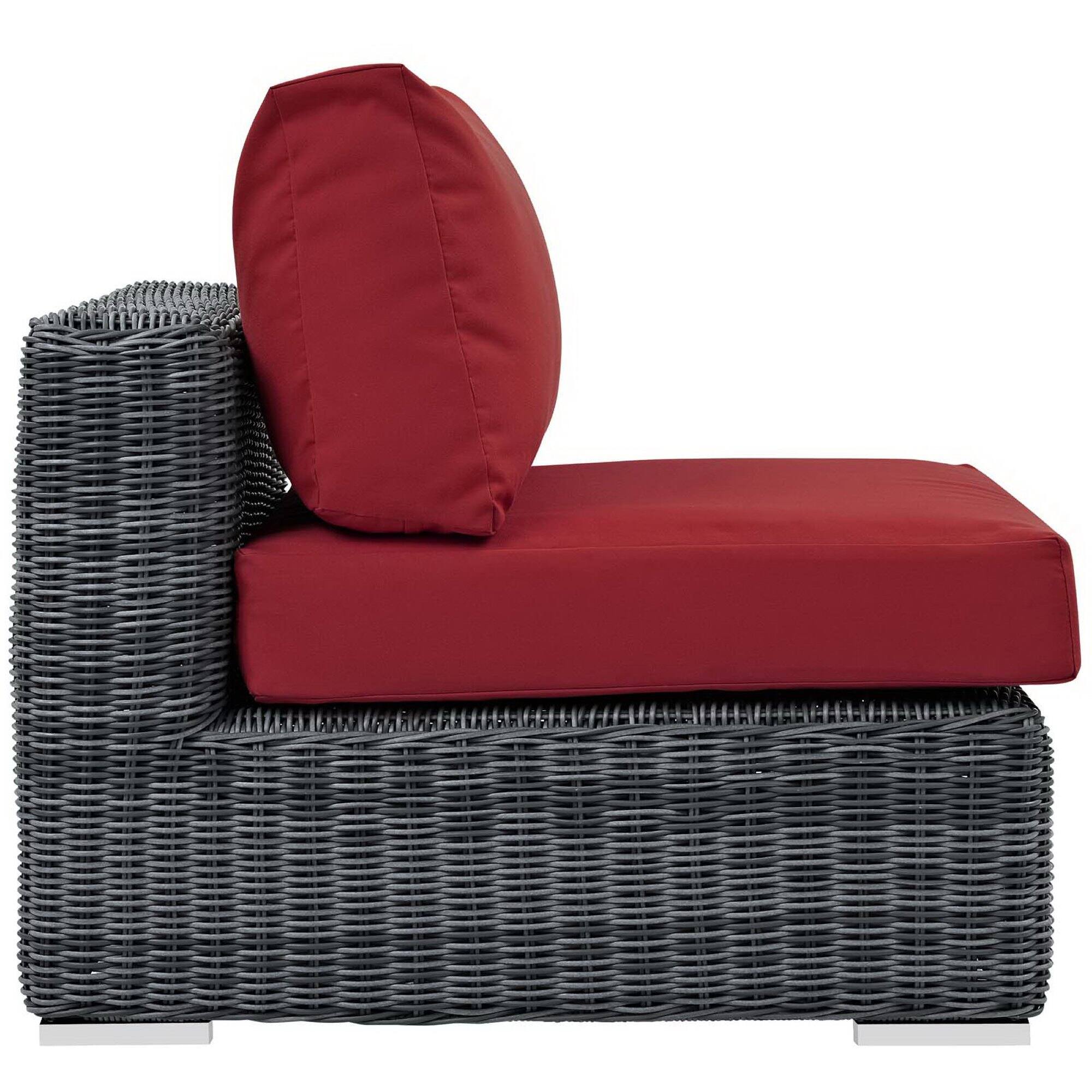 Angle. Modway - Summon Outdoor Patio Sunbrella® Armless by Modway - Canvas Red.