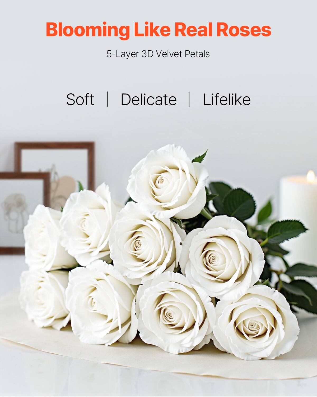 Blooming Like Real Roses
5-Layer 3D Velvet Petals
Soft | Delicate | Lifelike