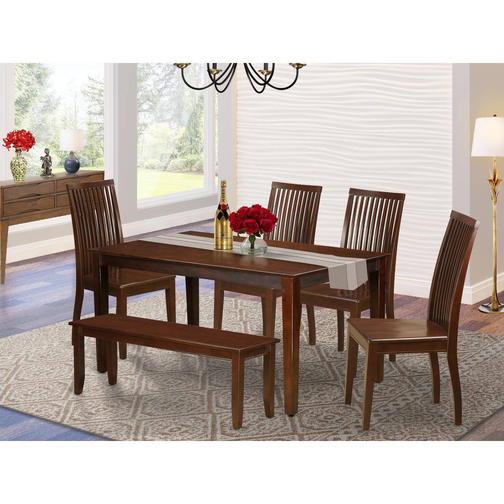 Left. East West Furniture - Dining Room Set Mahogany - Brown.