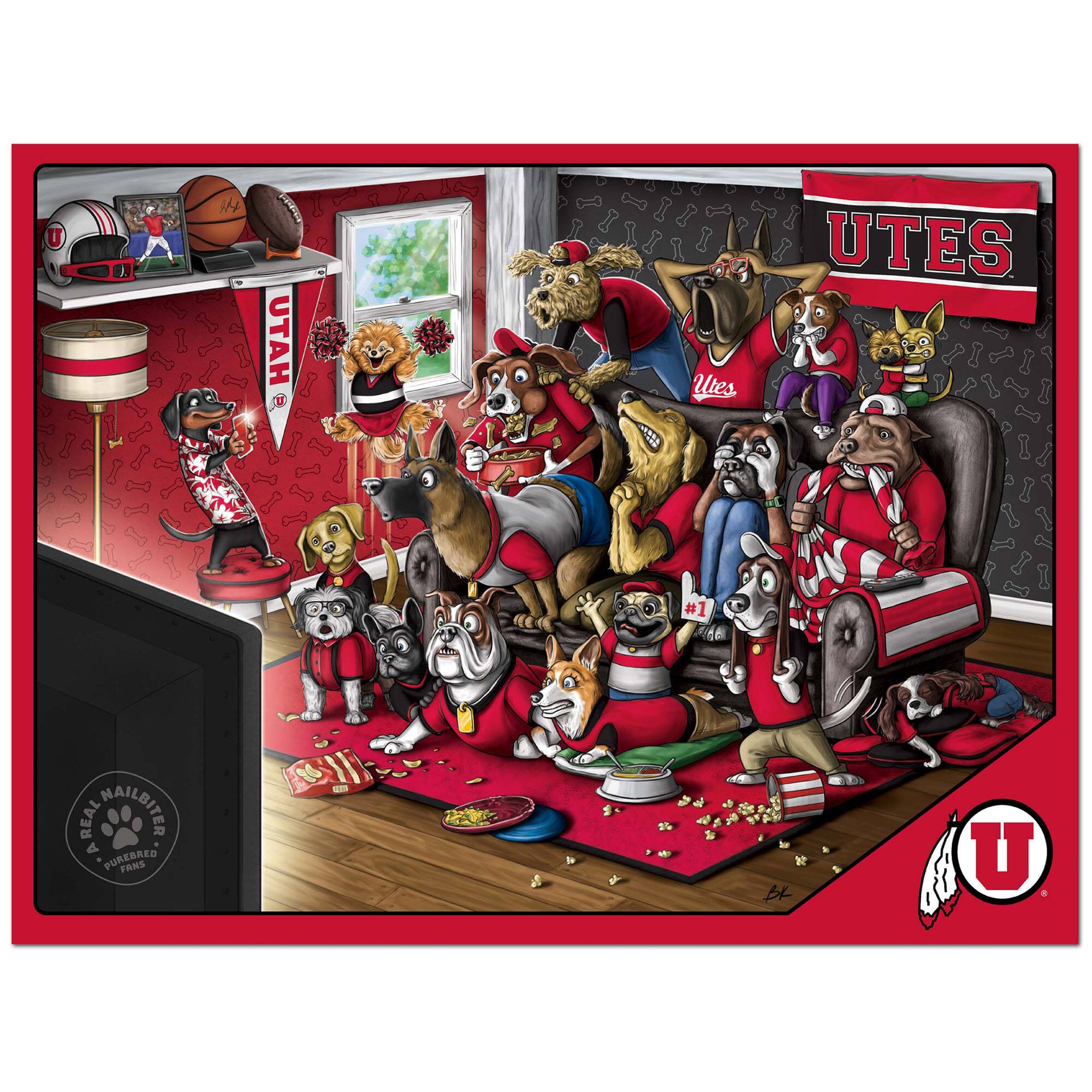 Sure, here is the corrected and grouped text from the image:

**Top Left:**
- "UTAH Utes #1"

**Top Center:**
- "UTES"

**Bottom Left:**
- "ARIAL NAILBITER"
- "PURGEES"
- "FANS"

**Bottom Right:**
- "U" (with a paw print)

**Various Places:**
- "Utes"
- "#1"