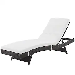 Outdoor Escape - Outdoor Patio Chaise With Cushioned Seat For Comfortable Lounge - Gray