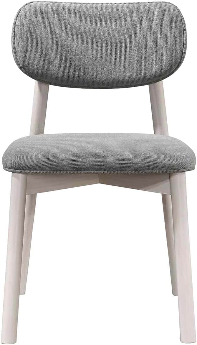 Acanva - Minimalist Dining Chairs Set of 2, Soft Upholstered Chair with Solid Wood Frame for Kitchen Living Room Home Office - Gray