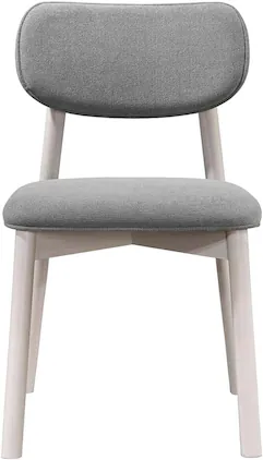 Acanva - Minimalist Dining Chairs Set of 2, Soft Upholstered Chair with Solid Wood Frame for Kitchen Living Room Home Office - Gray
