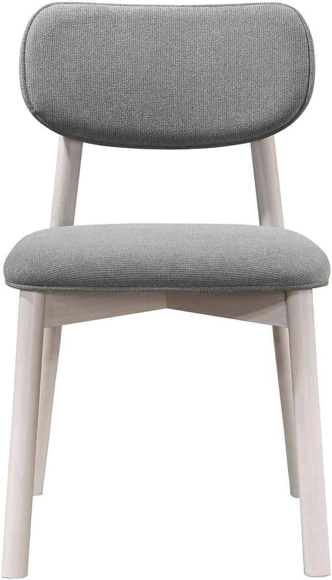 Front. Acanva - Minimalist Dining Chairs Set of 2, Soft Upholstered Chair with Solid Wood Frame for Kitchen Living Room Home Office - Grey.