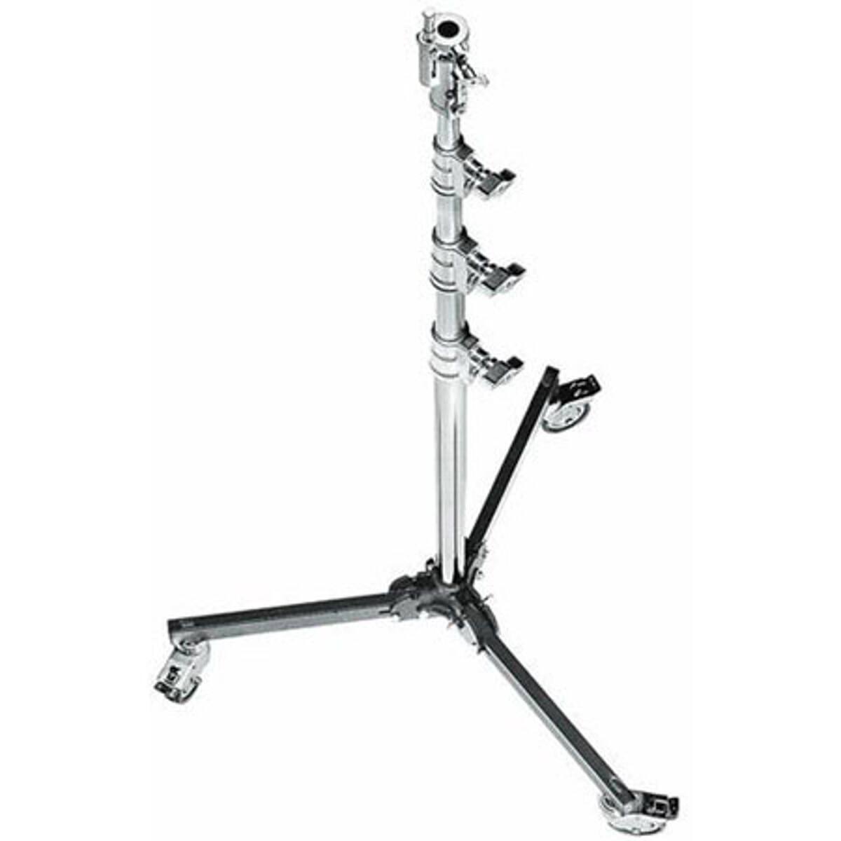 Front. Avenger - Avenger 11.15' Roller Stand 34 Folding Base, 5 Sections, 4 Risers, Chrome.
