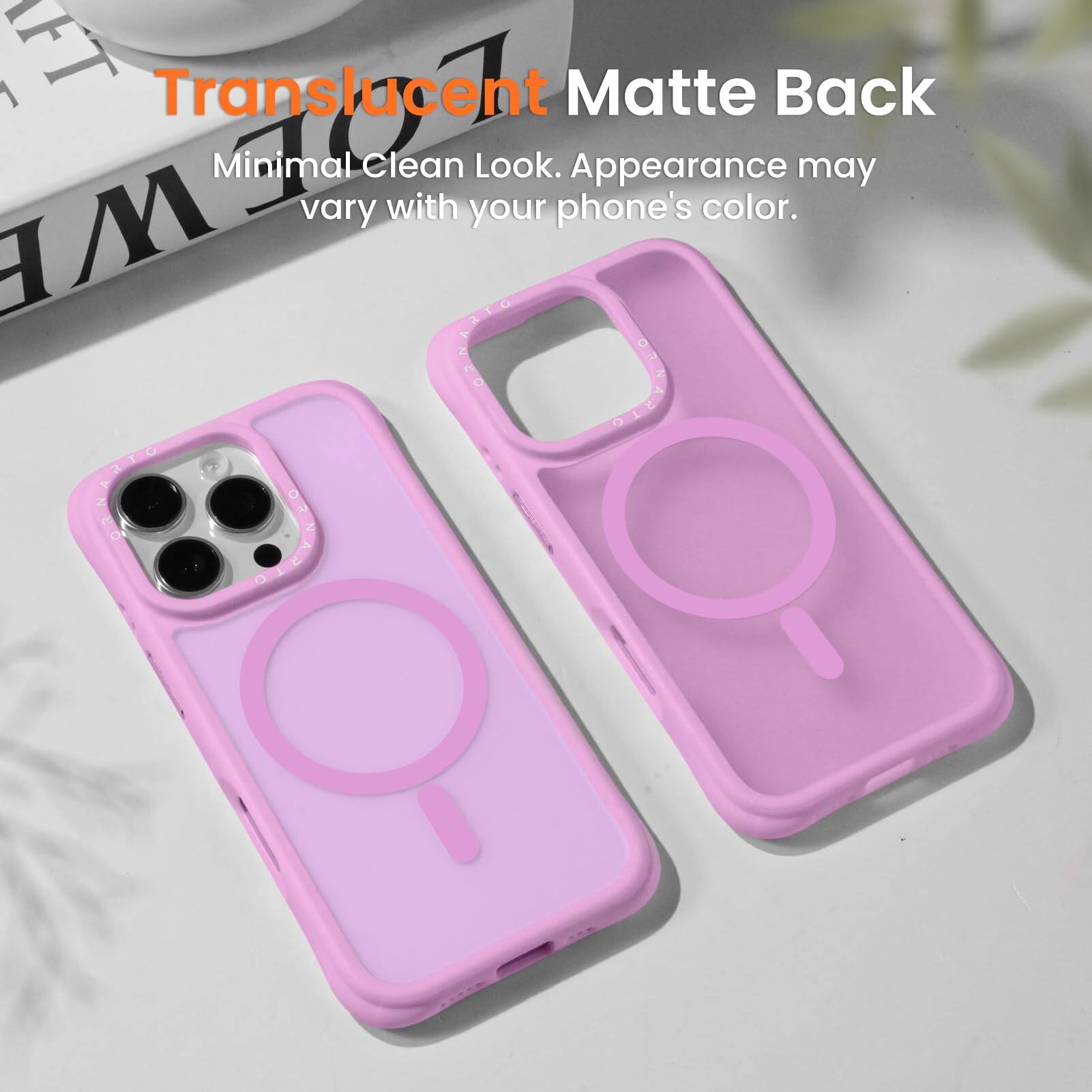 Translucent Matte Back  
Minimal Clean Look. Appearance may vary with your phone's color.