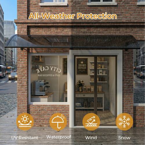 All-Weather Protection  
CAFE CITY BAR ESPRESSO & CAFE COFFEE ROASTERS  
* UV Resistant  
* Waterproof  
* Wind  
* Snow