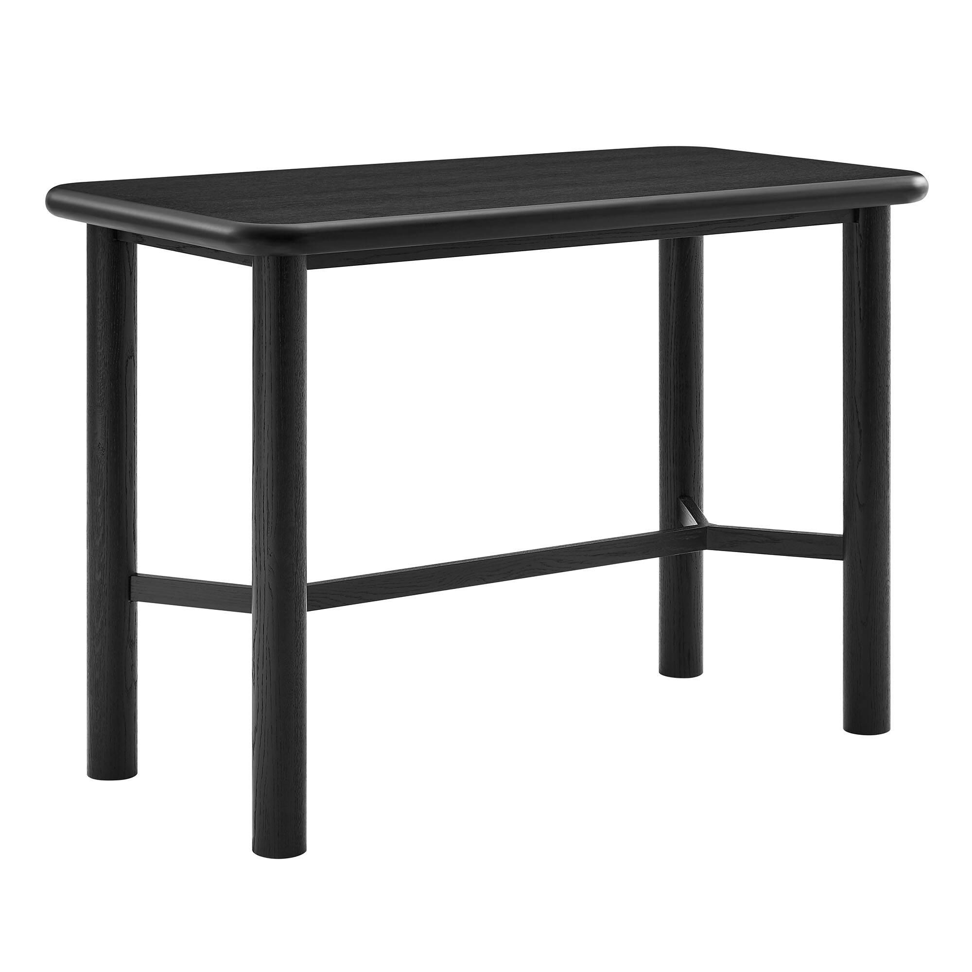 Angle. Modway - Alvia Rectangular 60" Oak Wood Bar Table by Modway - Black.