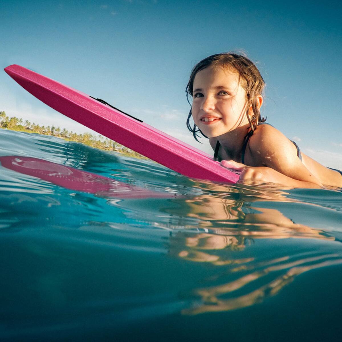 Alt View 3. GOPLUS - Goplus 33" Super Lightweight Bodyboard Surfing with Leash EPS Core Boarding IXPE - Pink.