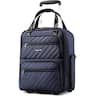 LUGGEX - 16 Inch Underseat Carry On Luggage with Wheels,Softside Lightweight Suitcase UDK - LX-UX - Blue Black