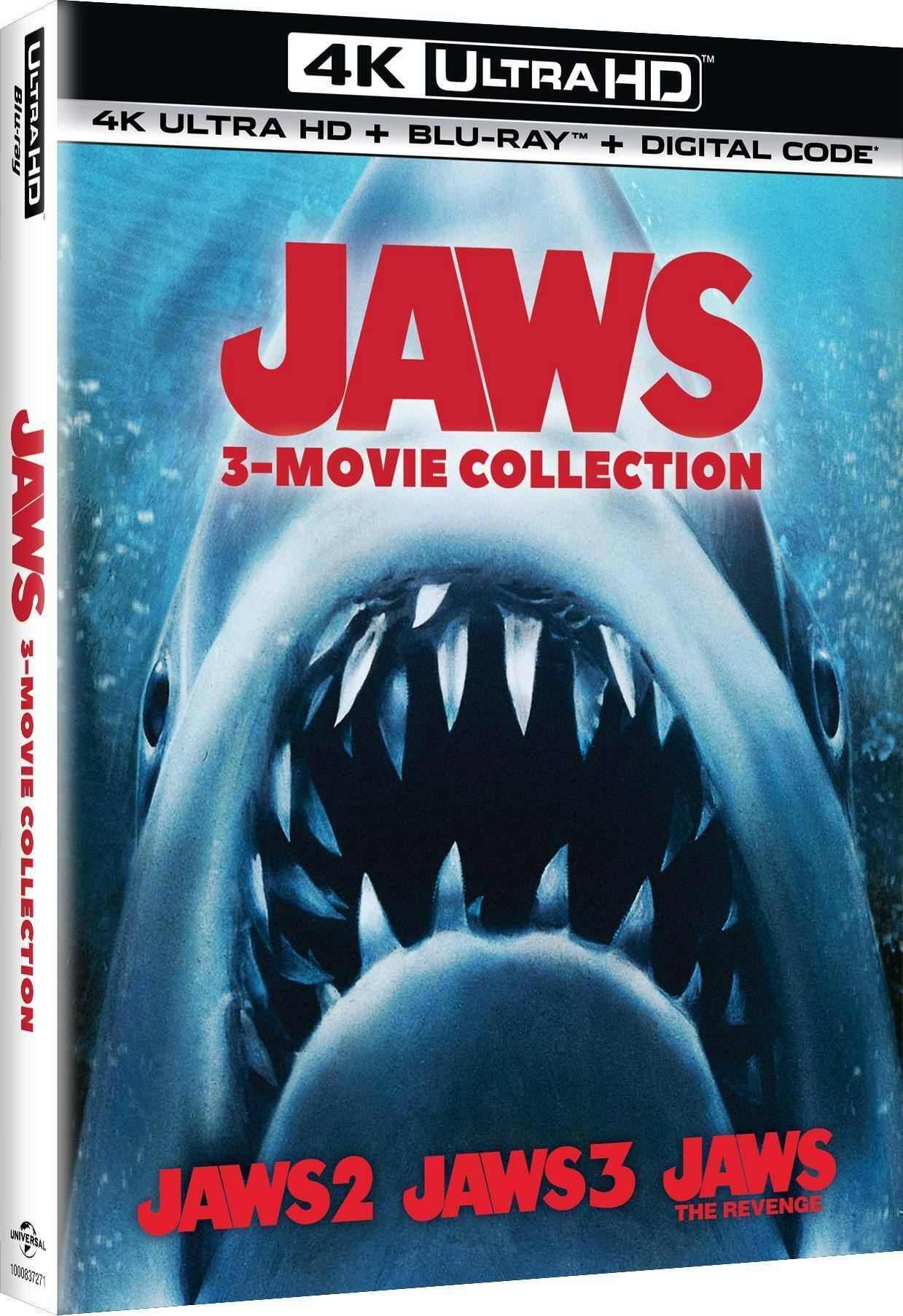 Angle. Jaws: 3-Movie Collection   - 4K Blu-Ray.