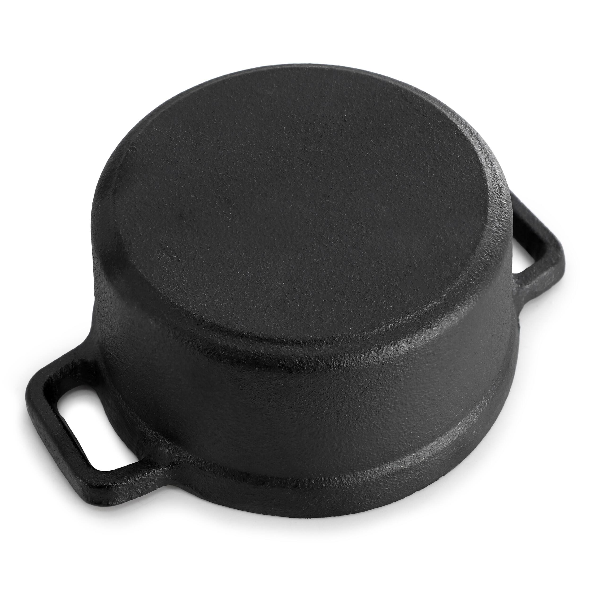 Alt View 4. MegaChef - MegaChef Cast Iron 8 Ounce Mini Dutch Oven with Wood Tray - Black.