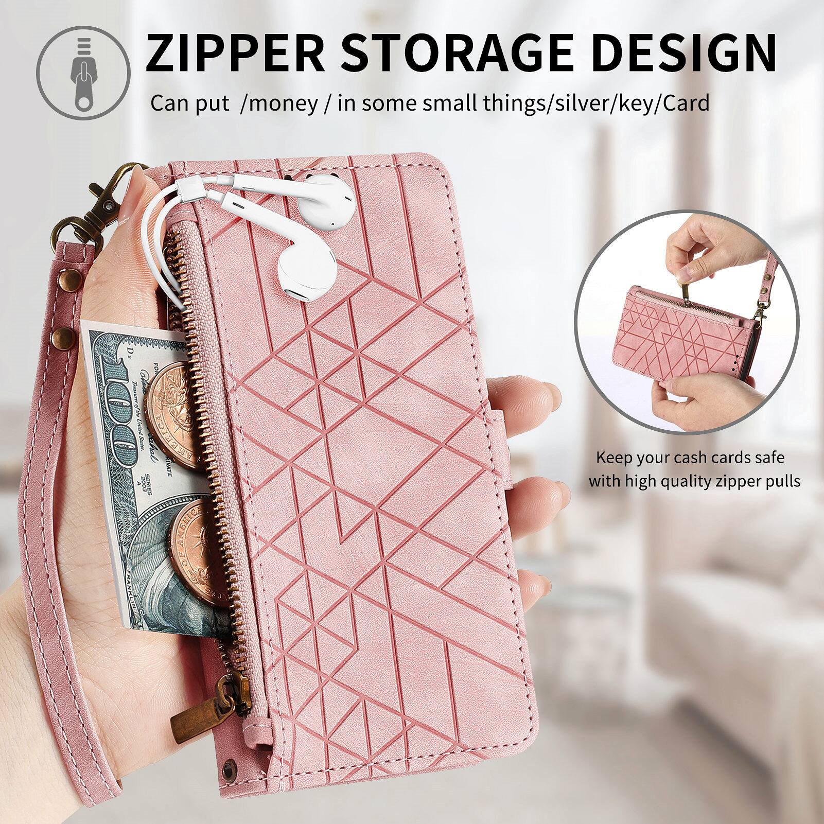 ZIPPER STORAGE DESIGN  
Can put /money/ in some small things/silver/key/Card

Keep your cash cards safe with high quality zipper pulls
