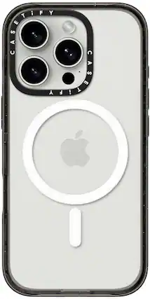 Front. CASETiFY - Impact Case with MagSafe for Apple iPhone 16 Pro - Clear/Black.