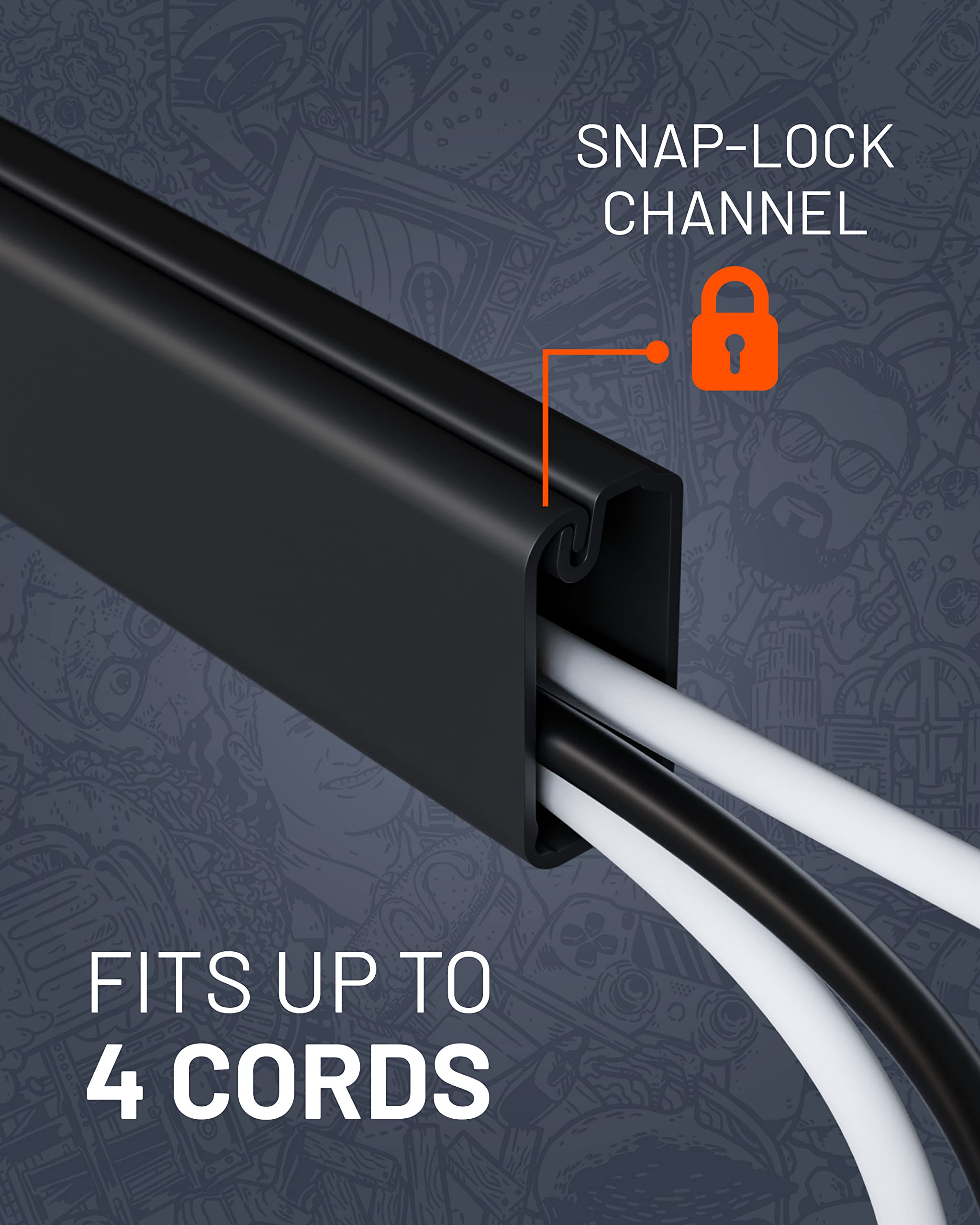 SNAP-LOCK CHANNEL FITS UP TO 4 CORDS
