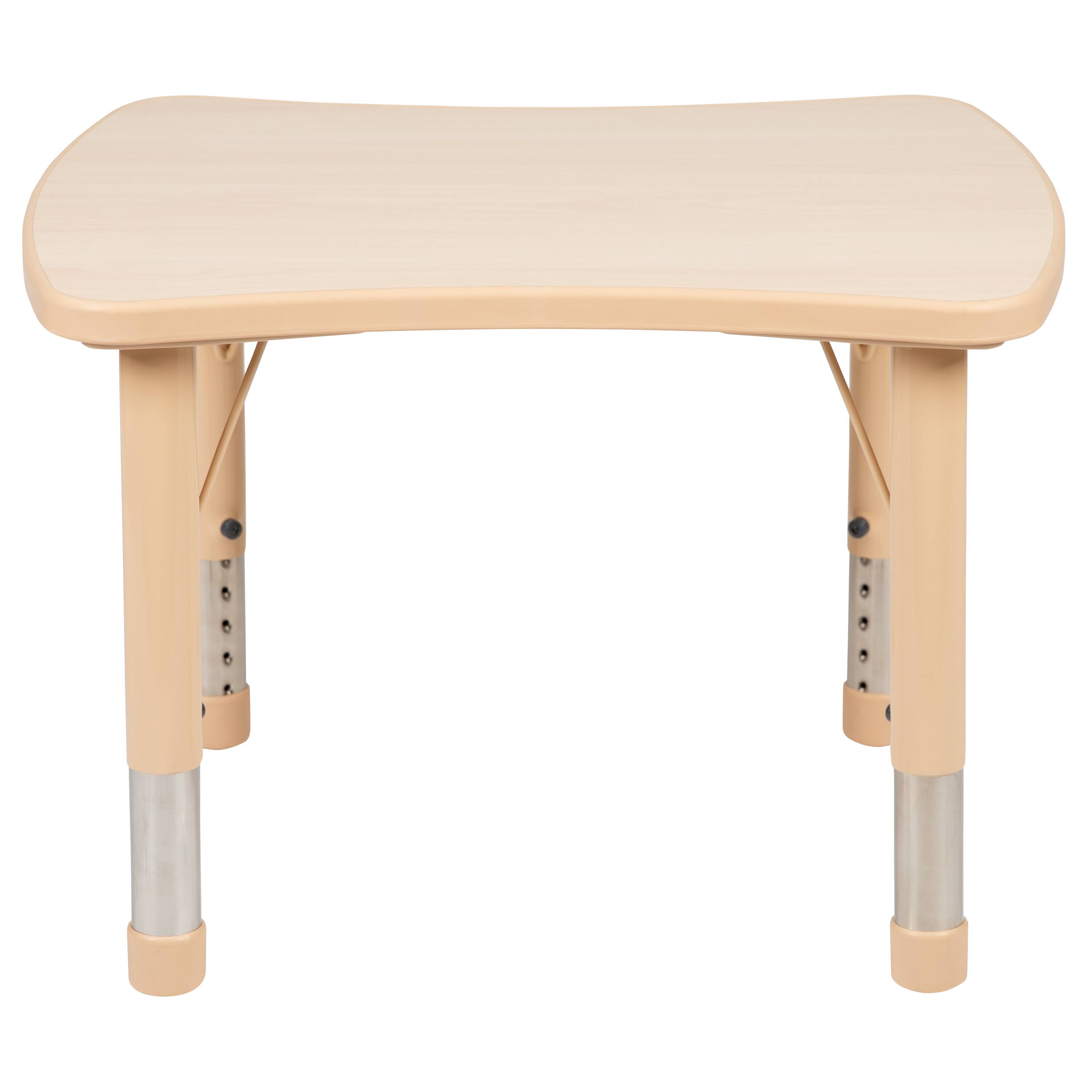 Alt View 5. Emma + Oliver - 21.875"W x 26.625"L Rectangular Plastic Height Adjustable Activity Table - Natural.