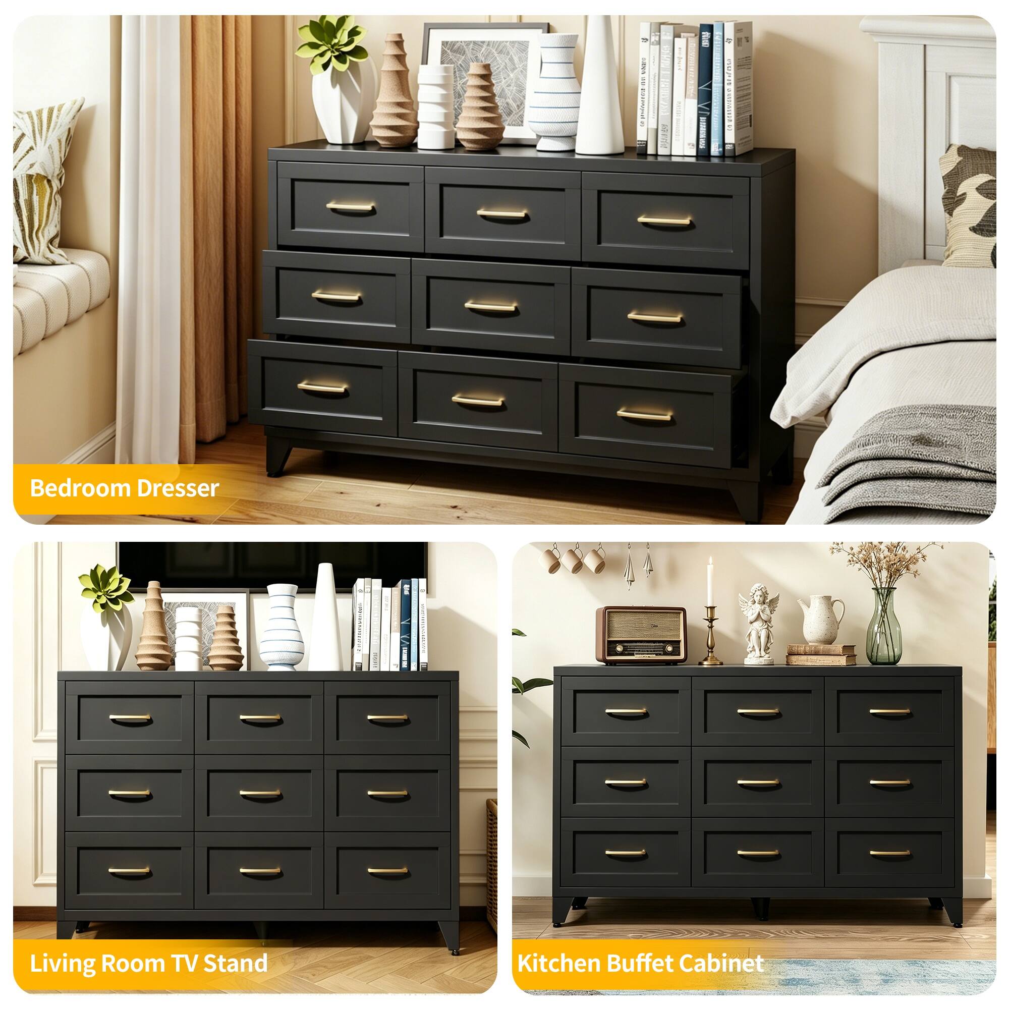 - Bedroom Dresser
- Living Room TV Stand
- Kitchen Buffet Cabinet