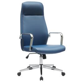 LeisureMod - Flux Series Modern Ergonomic Executive Office Chair, Swivel Desk Computer Chair with Wheels for Home Office - Blue