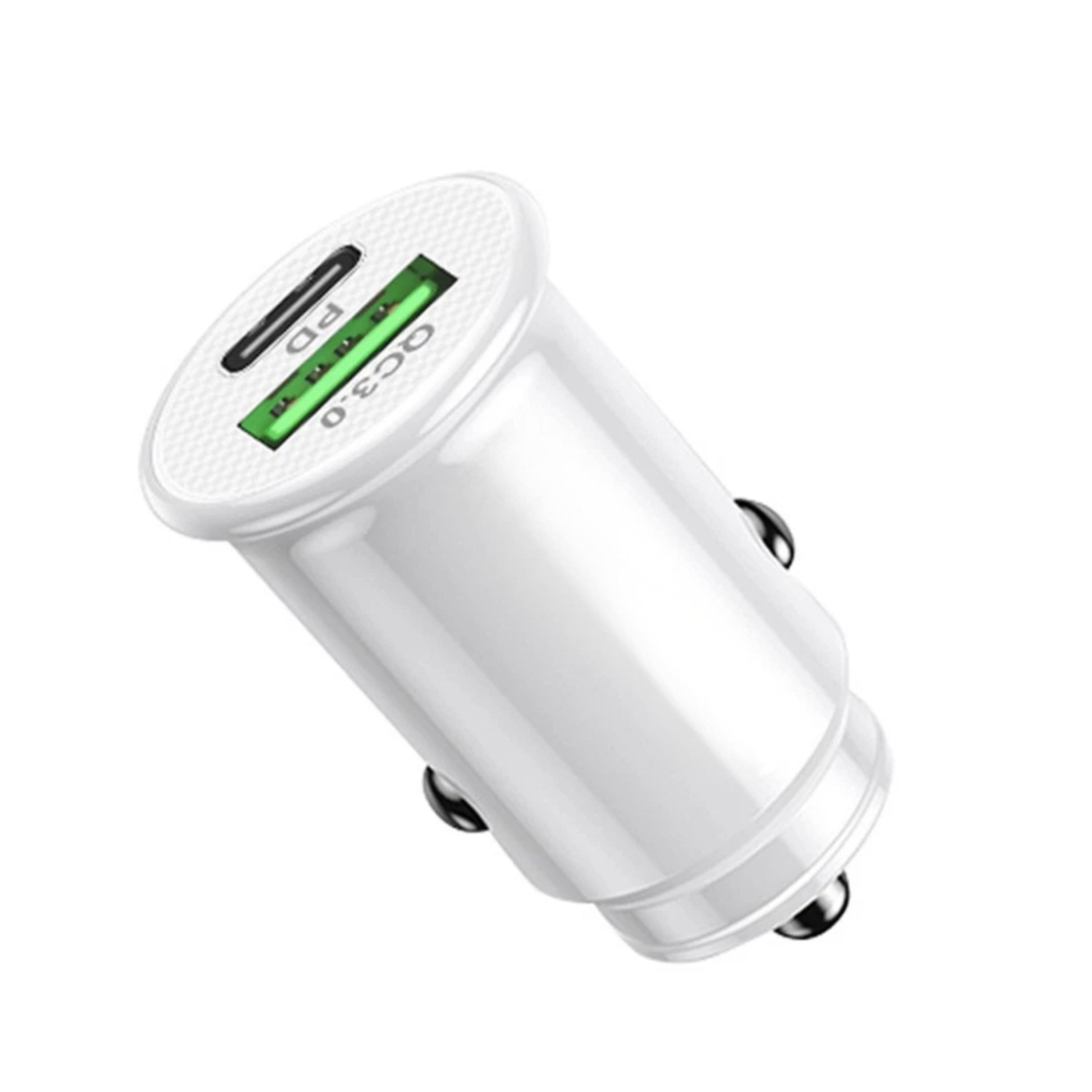 Kitcheniva - Premium Car Charger Dual USB-C PD 30W Fast Charging Adapter White