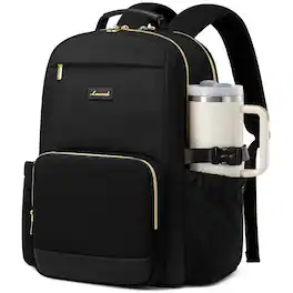 LOVEVOOK - Laptop Backpack for Women with Pouch Pocket for Large Capacity,15.6 Inch Laptop Computer Bag Travel Backpack - Black