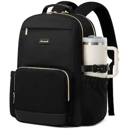 Front. LOVEVOOK - LOVEVOOK Laptop Backpack for Women with Pouch Pocket for Large Capacity,15.6 Inch Laptop Computer Bag Travel Backpack - Black.