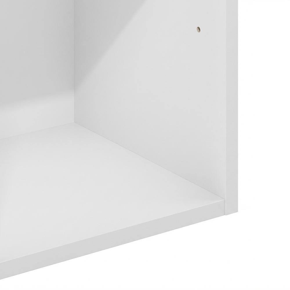 Alt View 2. FurniFact - White wood bookcase with compact design and versatile storage solution - White.