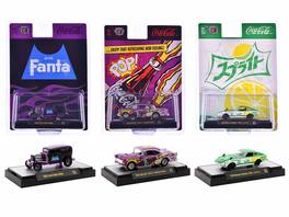 "Sodas" Set of 3 pieces Release 51 Limited Edition to 10000 pieces Worldwide1/64 Diecast Model Cars by M2 Machines - Multicolor