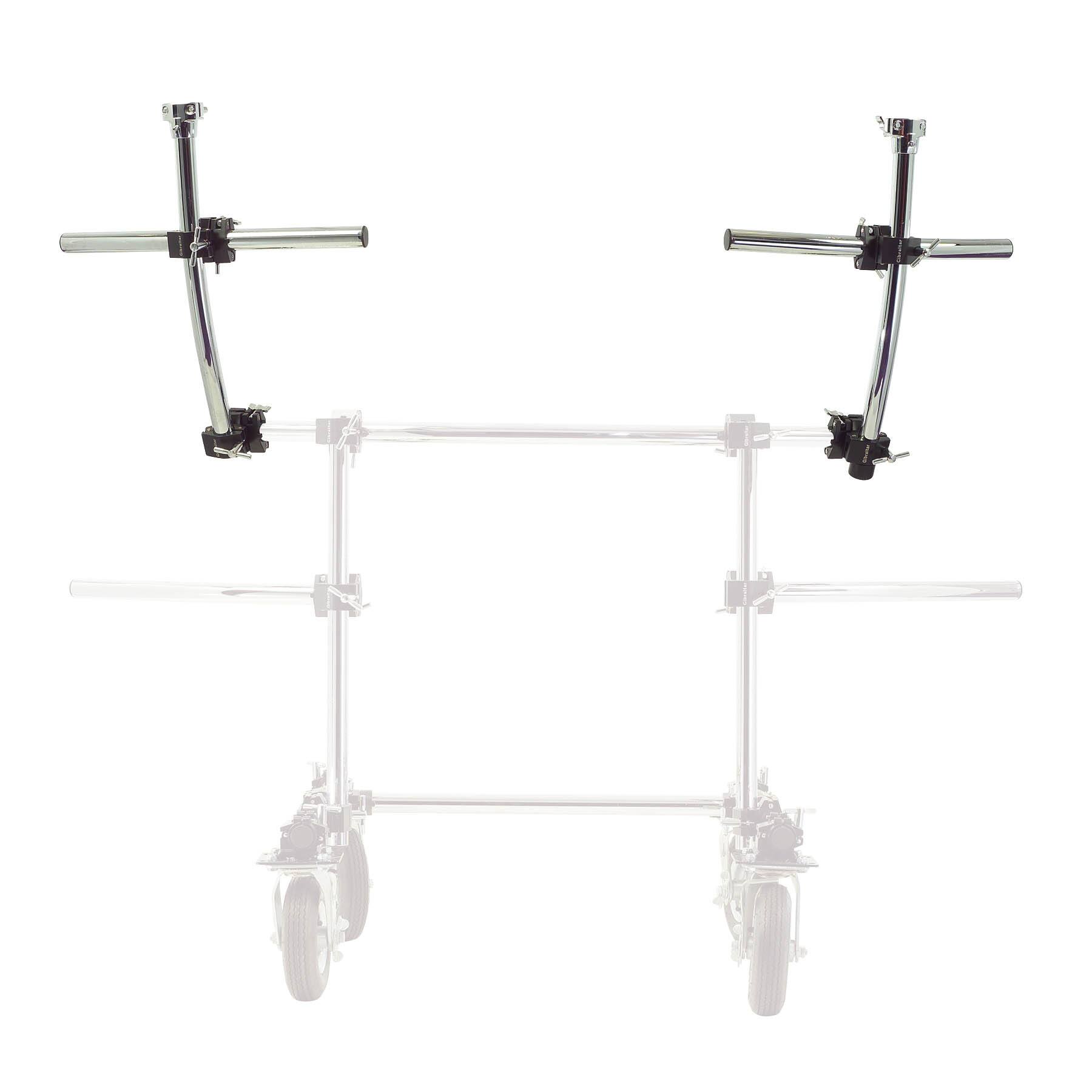 Front. Gibraltar Hardware - 2nd Tier Rack System for Drum Rolling Frame, Modular Add-On for Multi-Instrument Stations with 9" Locking Casters.