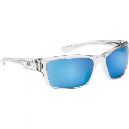 Front. Flying Fisherman - Flying Fisherman Cove Polarized Sunglasses - Crystal/Smoke Blue Mirror - Crystal/Smoke Blue Mirror.